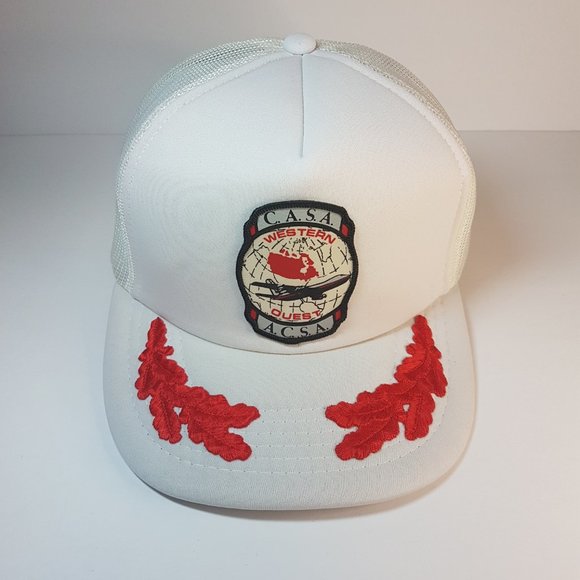 Vintage 80s CASA /ASCA Western Hat Snapback Trucker Hat Classic Cap Aviation - Picture 12 of 16